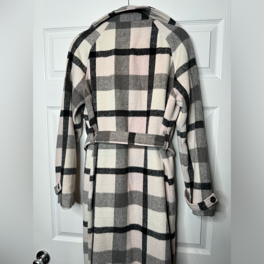Lulus Fond of You Black & White Plaid Coat โ Size M - Picture 6 of 11